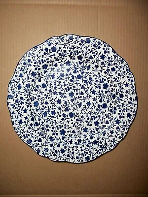 Staffordshire Calico Blue Dinner Plate Royal Crownford Chintz England 10 5/8  • $25