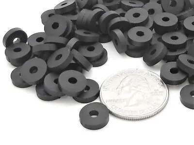 #6 Thick Rubber Flat Washers 1/8  ID X 3/8  OD X 3/32  Thick  Various Pack Sizes • $11.50