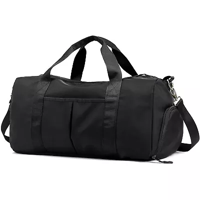 Black Heavy Duty Training Gym Sports Football Duffle Bag Shoe Camp For Men Boys • £30.66