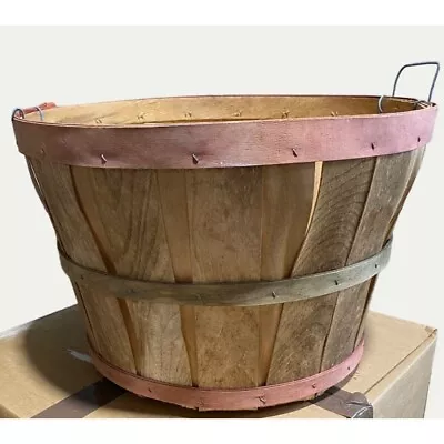 Vintage Large Wood Apple Picking Bushel Basket • $40