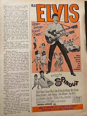 Elvis Presley Spinout Vintage Promotional Ad • $3.99