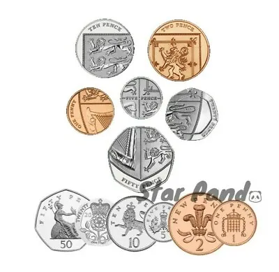 £15.80 • Buy Small Change Coin Set 1p 2p 5p 10p 20p 50p Shield Britannia Pence Definitive BU 