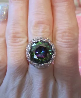 Mystic Topaz Ring Rainbow SIZE 7 Filigree Silver • $28.85