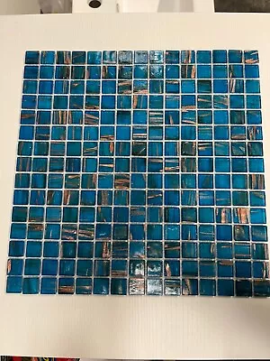 £2.50 • Buy Glass Mosaic Tile Sheets Blue/Copper