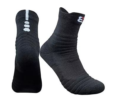 3-Pack Men's Cotton Compression Sports Socks - Athletic Mid-Crew Training Socks • $12.99