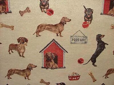 Dachshund Sausage Dog Tapestry Fabric Curtain Upholstery Cushion Blanket Throws • $5.32