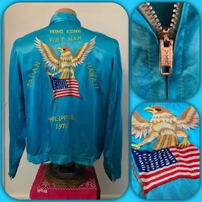 VTG 1970 US Navy Satin Embroidered Far East Cruise Souvenir Tour Jacket Japan  • $750