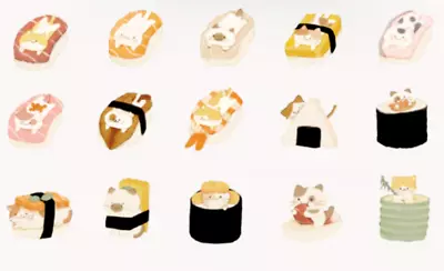 15PC Bujo Cute Japanese Kawaii Cat Neko Sushi Stickers Journal Laptop Korean • $3.20