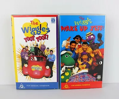 The Wiggles - Wake Up Jeff! & Toot Toot! VHS Video Cassette Tape PAL 1990's Rare • $12.95