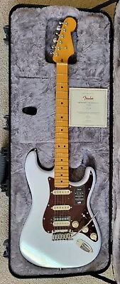 Fender American Ultra Stratocaster HSS Electric Guitar Arctic Pearl Prem HSC • $1795