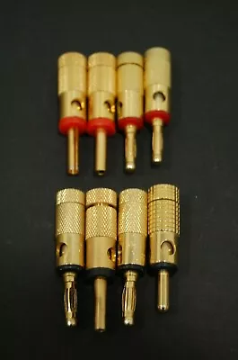 8 Gold Plated Banana Plugs - 7 X Gale 1 Unbranded Audio Speaker Cables • $39