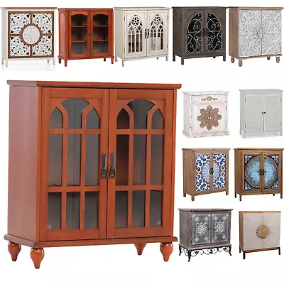 Accent Storage Cabinet Sideboard & Buffet Cabinet Decorative Display With 2 Door • $195.99