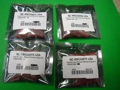 New ! 4PK Toner Chips For Konica Minolta Magicolor 5500 5600 5570 5650 5670  • $15.95