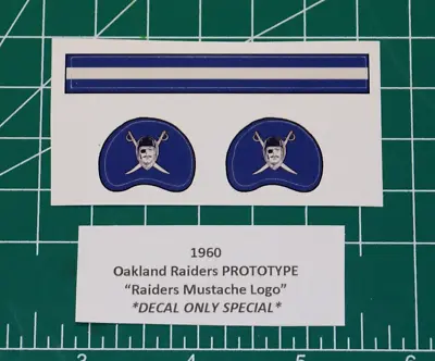 1960 Oakland Raiders Señors *BLUE* Football Gumball Helmets *DECAL SHEET ONLY* • $2