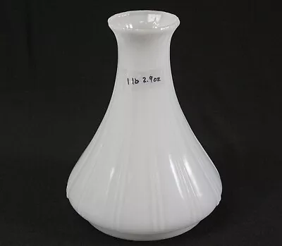 18.9oz Vintage Angle Lamp Shade White Milk Glass Ribbed Chimney 8 3/4” Tall • $39.99