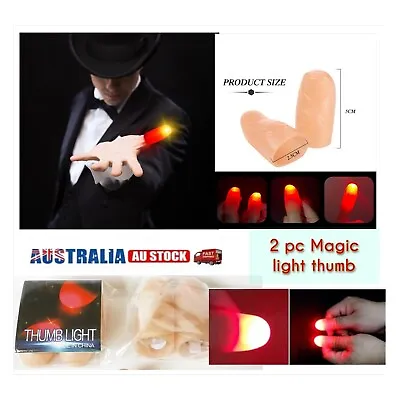 2pcs Magic Light Up Finger Fingers LED Tricks Thumb Props Lights Novelty Toys • $9.99