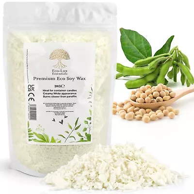 2kg Soy Wax Flakes 100% Pure Clean Burning Natural Soy Wax Eco Candle Making • £14.99