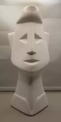 Mikasa Abstract White Ceramic Pottery Face Head Flower Vase • $43