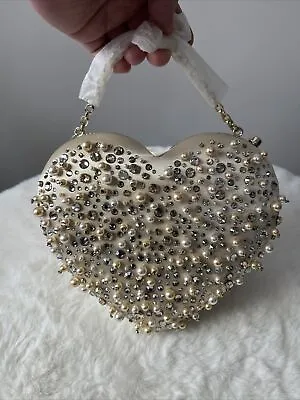❤️ KATE SPADE Bridal 3d Embellished Heart Shaped Clutch Handbag Novelty Purse • $853.11