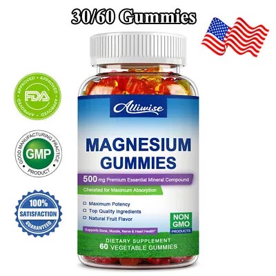 Magnesium Glycinate 500mg Supplement For Sleep Support Bone Health Muscle Recove • $11.99