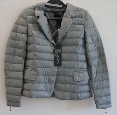 Anorak 50802CN Women's Sz S Gray Full Zip Packable Puffer Blazer Jacket $170 • $56.99
