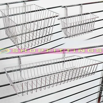 Slatwall Gridwall Shallow Wire Basket Large Small Mesh Basket • £12.50