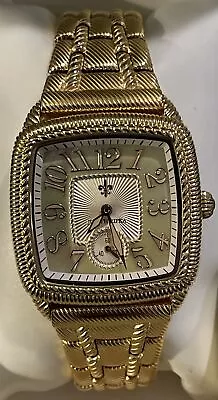 New Judith Ripka Goldtone Stainless Steel Mother Of Pearl Face Watch W/ Box • $81