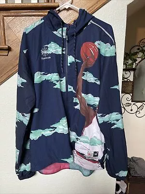 $75 • Buy Reebok Classic X Lemar & Dauley Reversible All Over Print Windbreaker AA4621 L