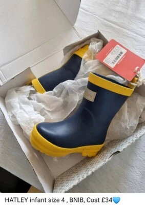 £19.99 • Buy BNIB Hatley Wellington Boots. Uk Size 4 Infant. Blue. £34 Relisted - Non Payment