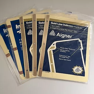Lot Of 5 AVERY AIGNER DENNISON INDEX Sets For 3 RING BINDER 5 CLEAR 2 Inch TABS • $19.99
