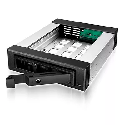 ICY BOX IB-129SSK-B Mobile Rack For 2.5 / 3.5  SATA/SAS HDD Into 5.25  Bay SAT • £36.90