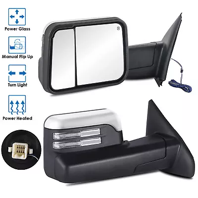 Chrome Power Heated Tow Mirrors W/Led Turn Light For 03-09 Dodge Ram 2500 3500 • $173.99