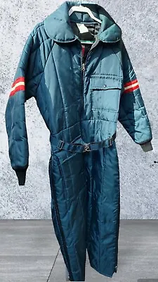Vintage JCPenney Blue Zippered Snow Suit/Snowmobile Men's Chest 38-40 MEDIUM REG • $50