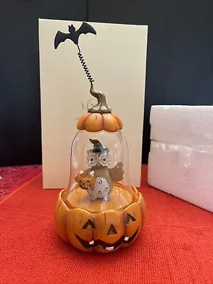 $29.99 • Buy Lenox  Halloween Pumpkin Glass Globe  Mint In Box Over 8 Inches Tall  W Owl