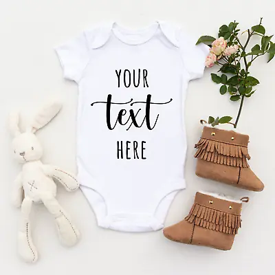£5.99 • Buy PERSONALISED BABY GROW Custom Baby Bodysuit Baby Vest Baby Announcement 2022