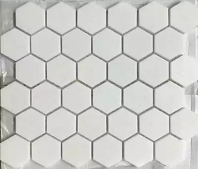 Thassos White Marble Honed 2  Hexagon Mosaic Tile • $31.99