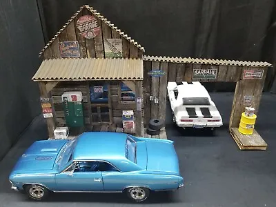 Full Service Garage Weathered Hand Crafted Diorama Display New 1:18 Scale • $139.95