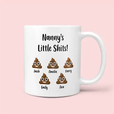 Personalised Nannys Little Shits Mothers Day Coffee Mug Tea Cup Nan Grandma • £9.99