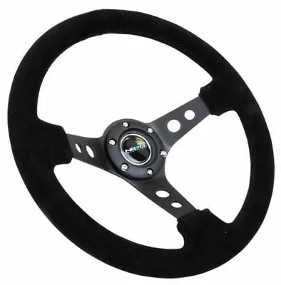 $122.25 • Buy NRG Deep Dish Steering Wheel 350mm Black Suede Black Center RST-006S