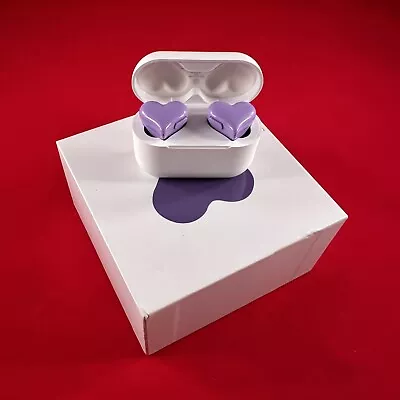 Purple Heart Shaped Ear Buds Bluetooth Unused Headphones NEW Open Box • $6.99