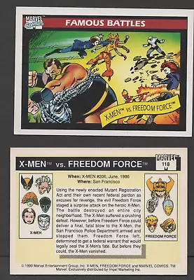 1990 Marvel Universe Series 1 #118 X-Men Vs Freedom Force Trading Card NEW CARD • $1.89