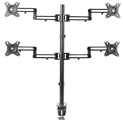 Quad LCD Monitor Fully Adjustable Desk Mount Stand | For 4 Screens 17  To 32  • $99.99
