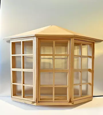 1:12 Dollhouse Miniature Wooden 3 Sided Bay Window W/ 3 - 24 Pane Windows • $9.99