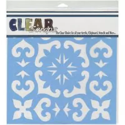 CLEAR SCRAPS    Large Stencils  12  X 12  Stencils MEXICAN TILE • $6