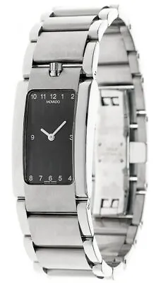 MOVADO Elliptica 20MM Quartz S-Steel Black Dial Women’s Watch 0604706 • $711.90