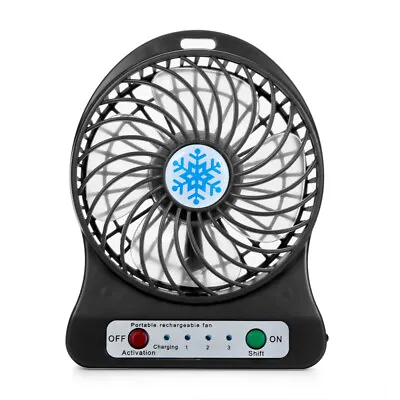$18.20 • Buy Portable Rechargeable LED Light Fan Air Cooler Mini Desk USB 18650 Battery Fan