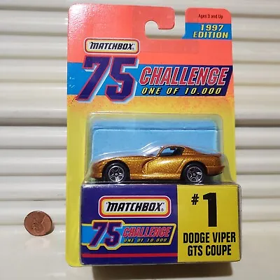 Matchbox 1997 Gold Challenge 75 #1 DODGE VIPER GTS COUPE Nu In C9 NuMint BubblPk • $13.95