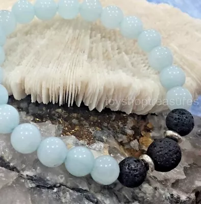 $9.95 • Buy Aromatherapy Diffuser Essential Oil Lava & Amazonite Healing Bracelet Men Women