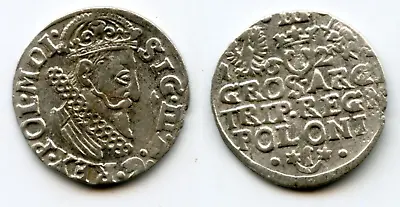 Nice Silver 3-groschen Of Sigismund III (1587-1632) 1623 Polish Royal Issue P • $46.95