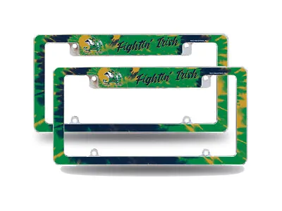 $39.99 • Buy Notre Dame Irish Metal (Set Of 2) License Plate Frames With Tie Dye Design